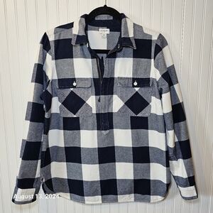 EUC J. Crew‎ Buffalo Check Half-Zip Flannel